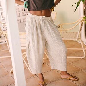 Free People Quinn Striped Pants - Chamomile Combo Size L